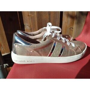 Michael Kors Keaton stripes Women's sneaker rose gold size 6